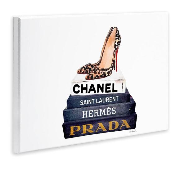 Nwt-Stupell Industries Glam Fashion Book Set Leopard Pumps Heels Wall Plaque Art - Picture 2 of 6